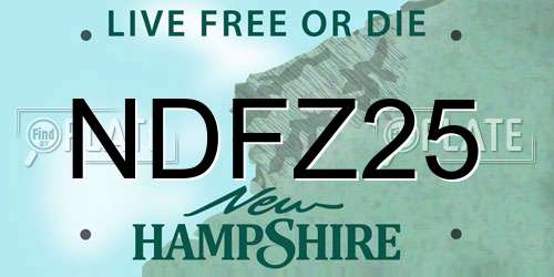 NDFZ25 New Hampshire License Plate