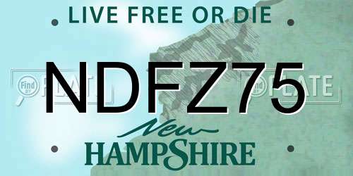 NDFZ75 New Hampshire License Plate
