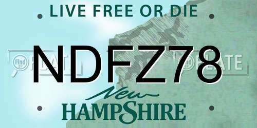 NDFZ78 New Hampshire License Plate