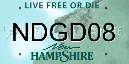 NDGD08 New Hampshire License Plate