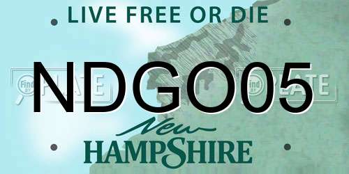 NDGO05 New Hampshire License Plate
