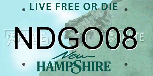 NDGO08 New Hampshire License Plate