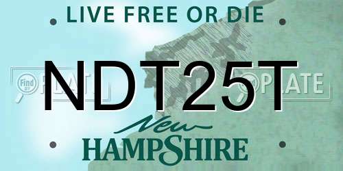 NDT25T New Hampshire License Plate