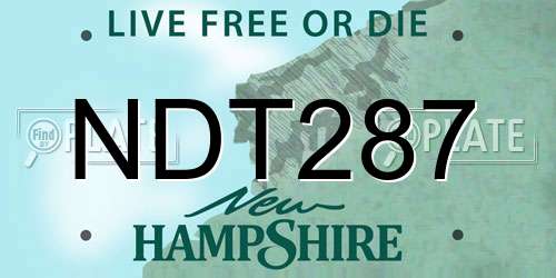 NDT287 New Hampshire License Plate