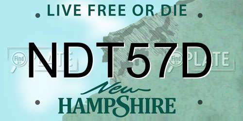 NDT57D New Hampshire License Plate