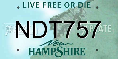 NDT757 New Hampshire License Plate