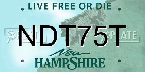 NDT75T New Hampshire License Plate