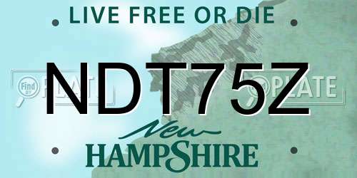 NDT75Z New Hampshire License Plate