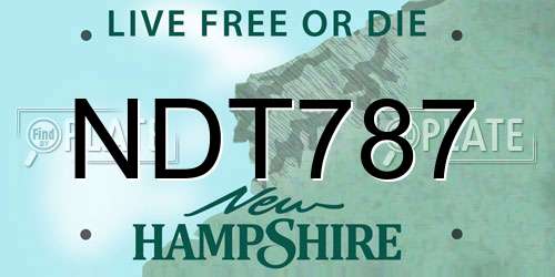 NDT787 New Hampshire License Plate