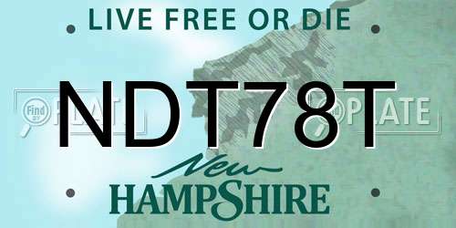 NDT78T New Hampshire License Plate