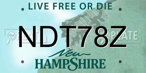 NDT78Z New Hampshire License Plate