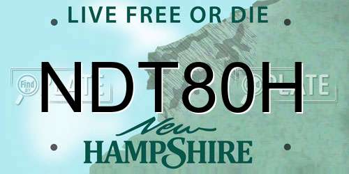 NDT80H New Hampshire License Plate