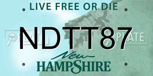 NDTT87 New Hampshire License Plate