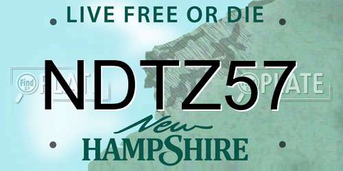 NDTZ57 New Hampshire License Plate