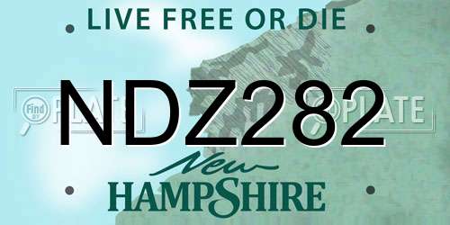 NDZ282 New Hampshire License Plate