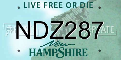 NDZ287 New Hampshire License Plate