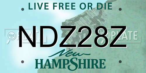 NDZ28Z New Hampshire License Plate