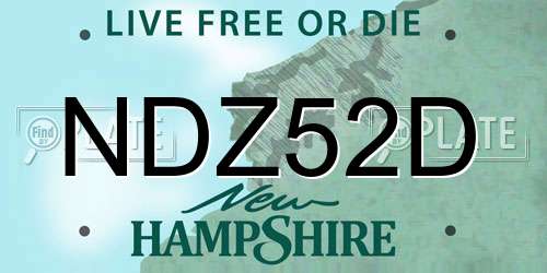 NDZ52D New Hampshire License Plate