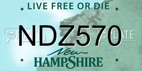 NDZ570 New Hampshire License Plate