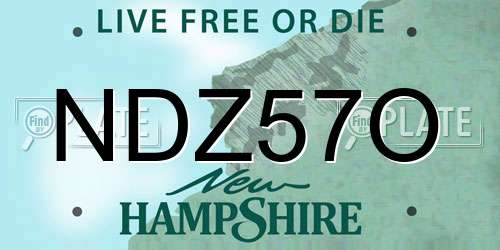 NDZ57O New Hampshire License Plate