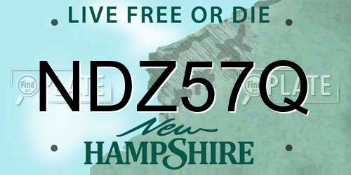 NDZ57Q New Hampshire License Plate