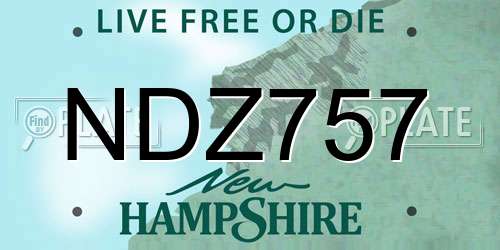 NDZ757 New Hampshire License Plate