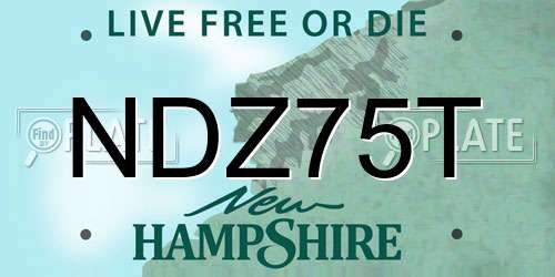 NDZ75T New Hampshire License Plate