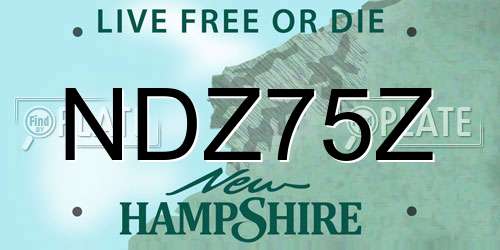 NDZ75Z New Hampshire License Plate
