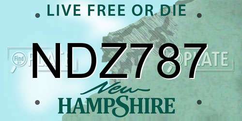 NDZ787 New Hampshire License Plate