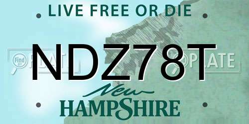 NDZ78T New Hampshire License Plate