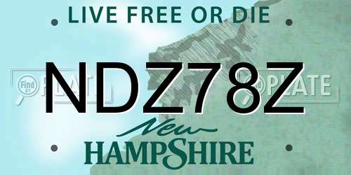NDZ78Z New Hampshire License Plate