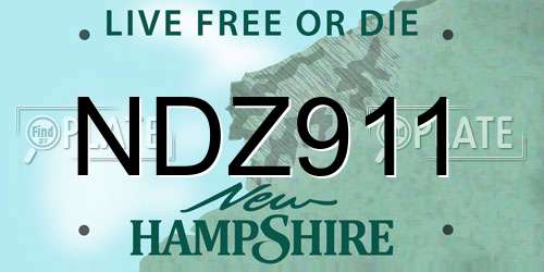 NDZ911 New Hampshire License Plate
