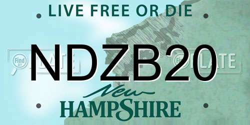 NDZB20 New Hampshire License Plate
