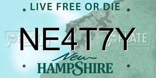 NE4T7Y New Hampshire License Plate