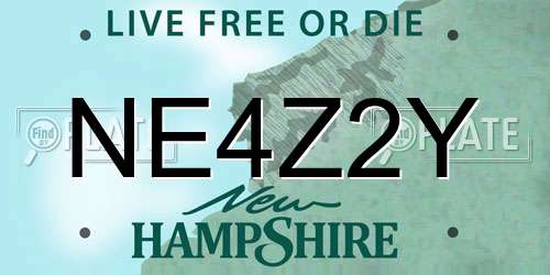 NE4Z2Y New Hampshire License Plate