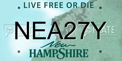 NEA27Y New Hampshire License Plate