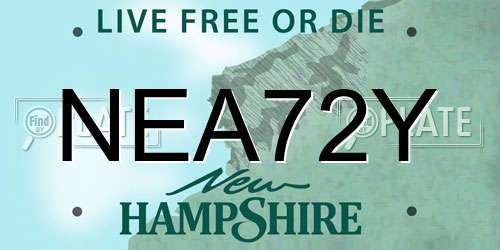 NEA72Y New Hampshire License Plate