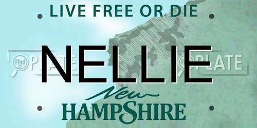 NELLIE New Hampshire License Plate