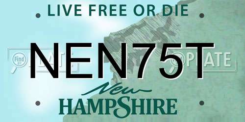 NEN75T New Hampshire License Plate