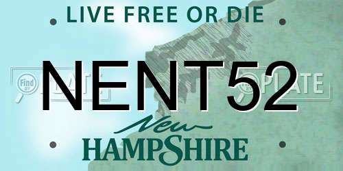 NENT52 New Hampshire License Plate