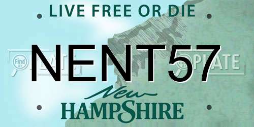 NENT57 New Hampshire License Plate