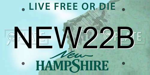 NEW22B New Hampshire License Plate