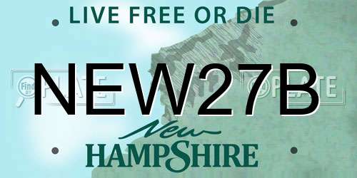 NEW27B New Hampshire License Plate