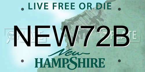 NEW72B New Hampshire License Plate