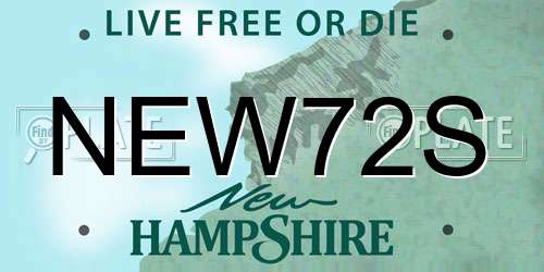 NEW72S New Hampshire License Plate