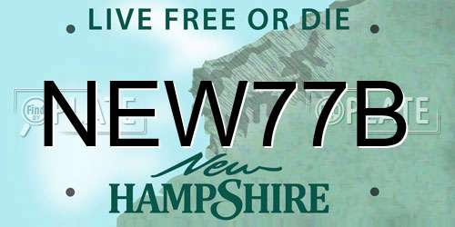 NEW77B New Hampshire License Plate