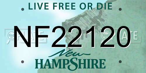 NF22120 New Hampshire License Plate