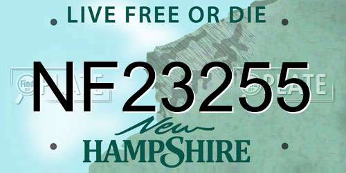 NF23255 New Hampshire License Plate
