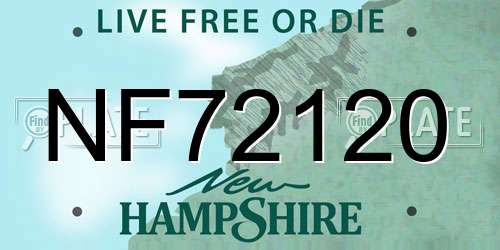 NF72120 New Hampshire License Plate