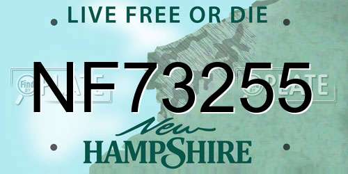 NF73255 New Hampshire License Plate